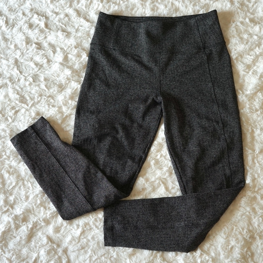 ATHLETA Women’s Pull On Delancey Gray Polyester Herringbone Tight w/pockets - M - Picture 1 of 14